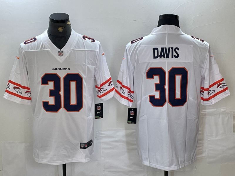 Men Denver Broncos 30 Terrell Davis White 2024 Nike Limited NFL Jersey